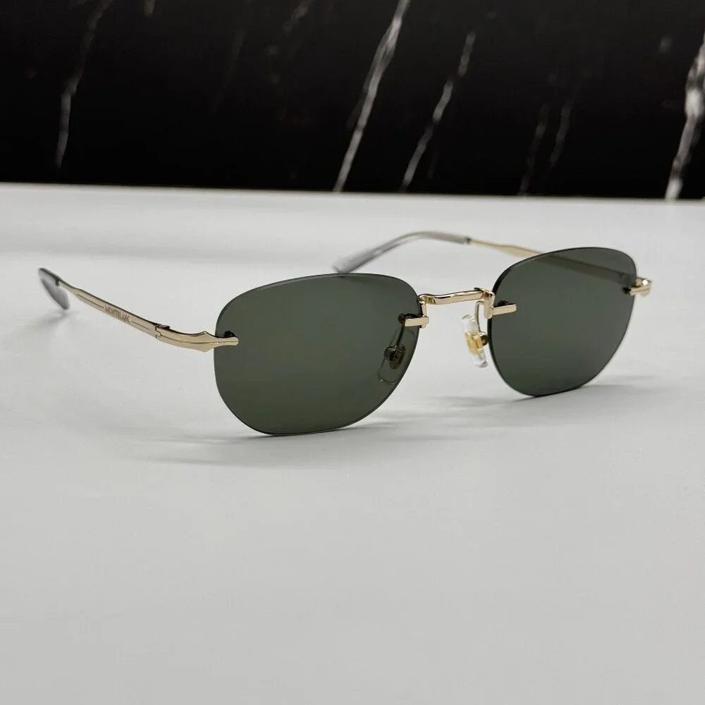 NEW MONTBLANC SUNGLASSES MEN GOLD GRAY EYEWEAR MONTBLANC MB0303S 001